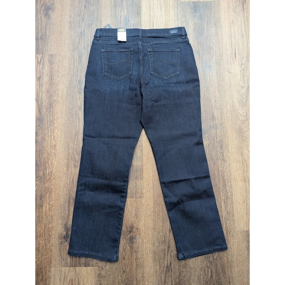 Lee Jeans Womens 12P Petite Blue Blue Relaxed Fit Straight Leg High Rise Denim - Picture 8 of 13